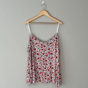 Torrid Red and White Floral Camisole